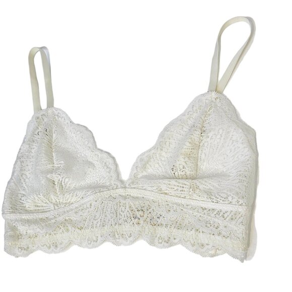 Aritzia Wilfred Lace Triangle Bralette Ivory Size Small Adjustable Straps - Picture 2 of 6